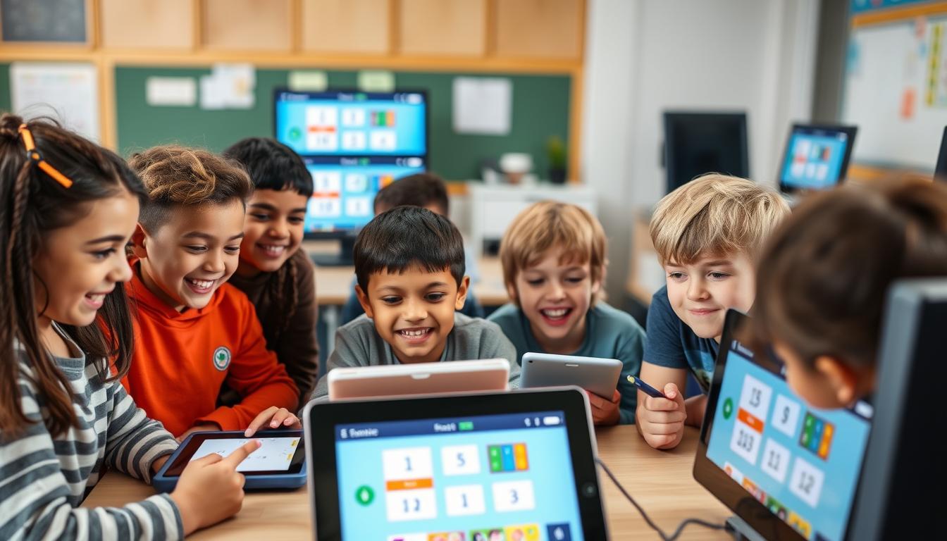 Students excitedly engaging with Matific math games showing increased engagement