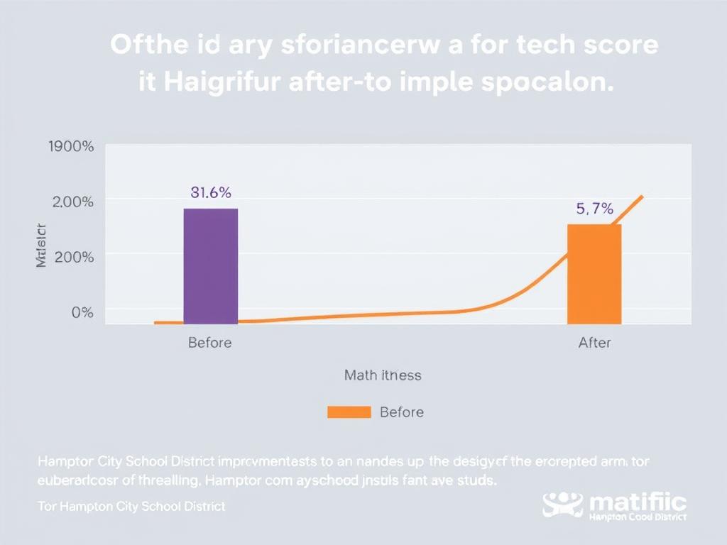 Graph showing improved test scores after Matific implementation
