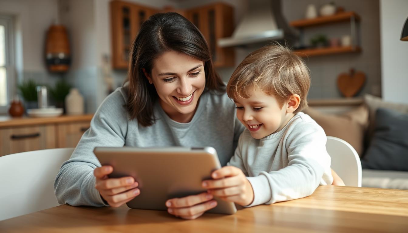 Parent and child using Matific together at home