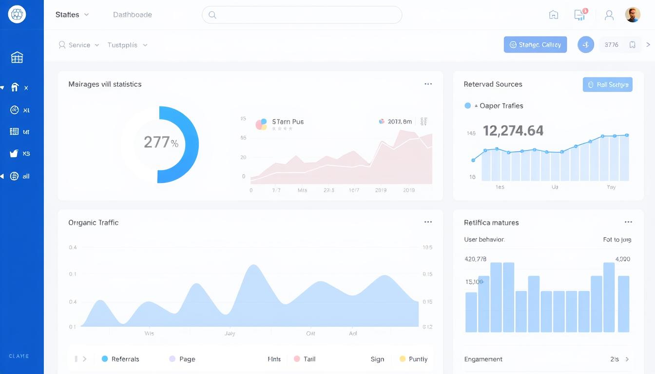 Website traffic checker dashboard showing traffic analytics and metrics