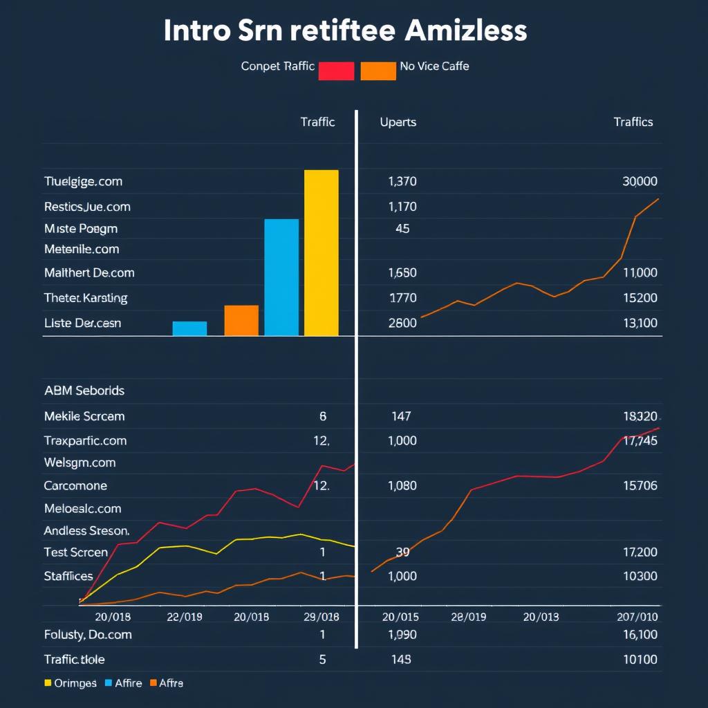 Competitor analysis chart showing website traffic comparison