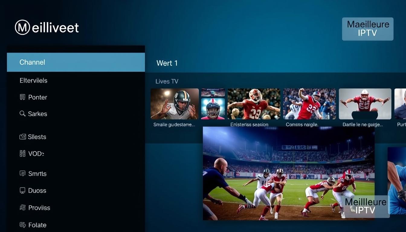 Interface du service Meilleure IPTV montrant la qualité et variété des chaînes