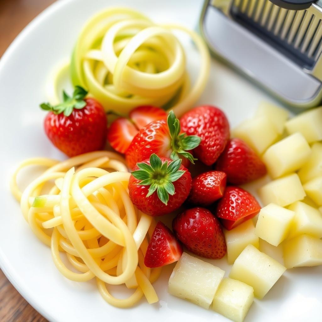 Fruit prepared with the Mueller Pro-Series All-in-One spiralizer function