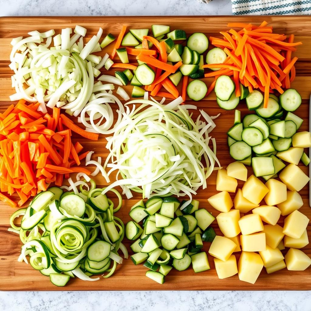 Various vegetables prepared using the Mueller Pro-Series All-in-One