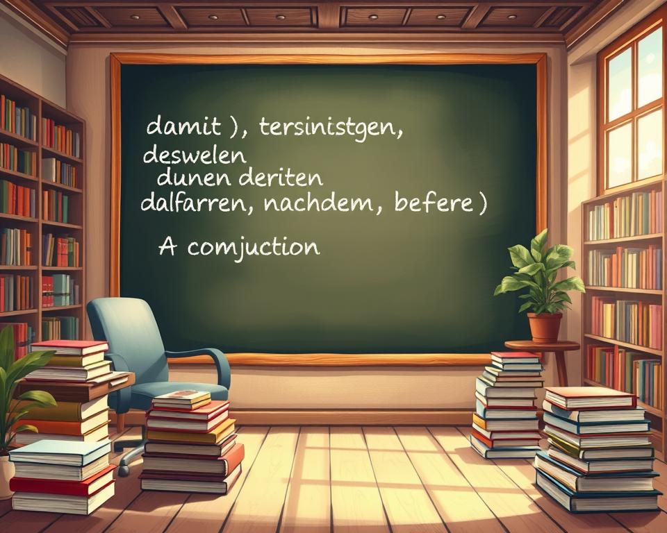 damit, trotzdem, deswegen, während, nachdem, bevor
