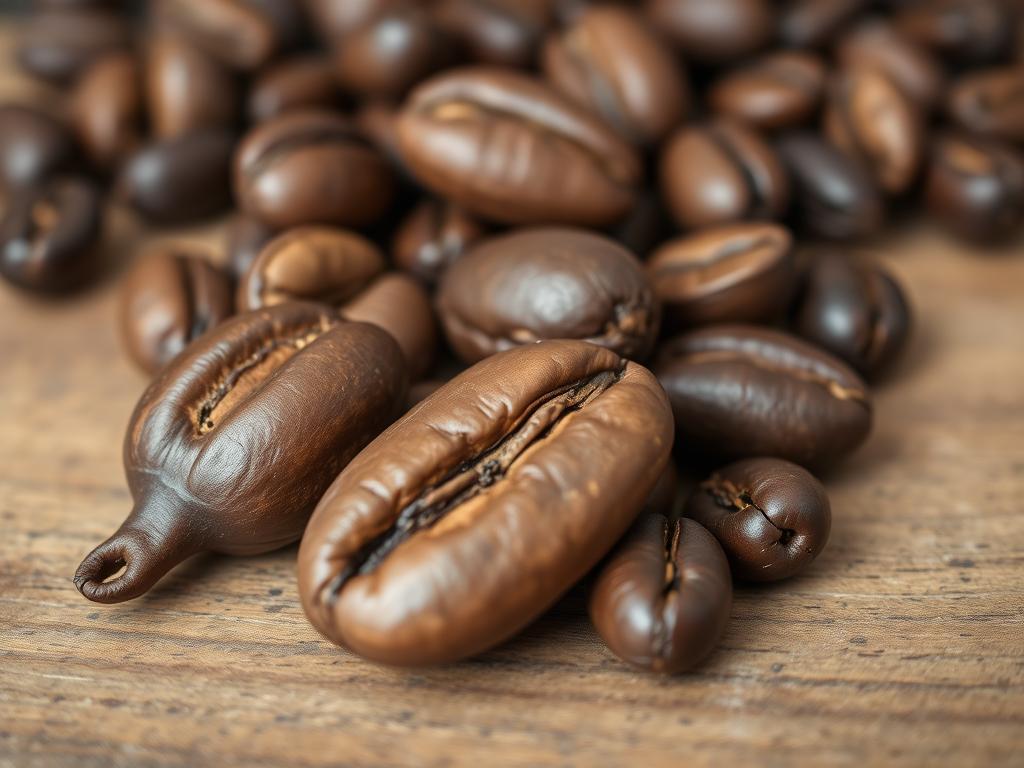 Liberica coffee beans showing their distinctive large size among types of coffee beans explained