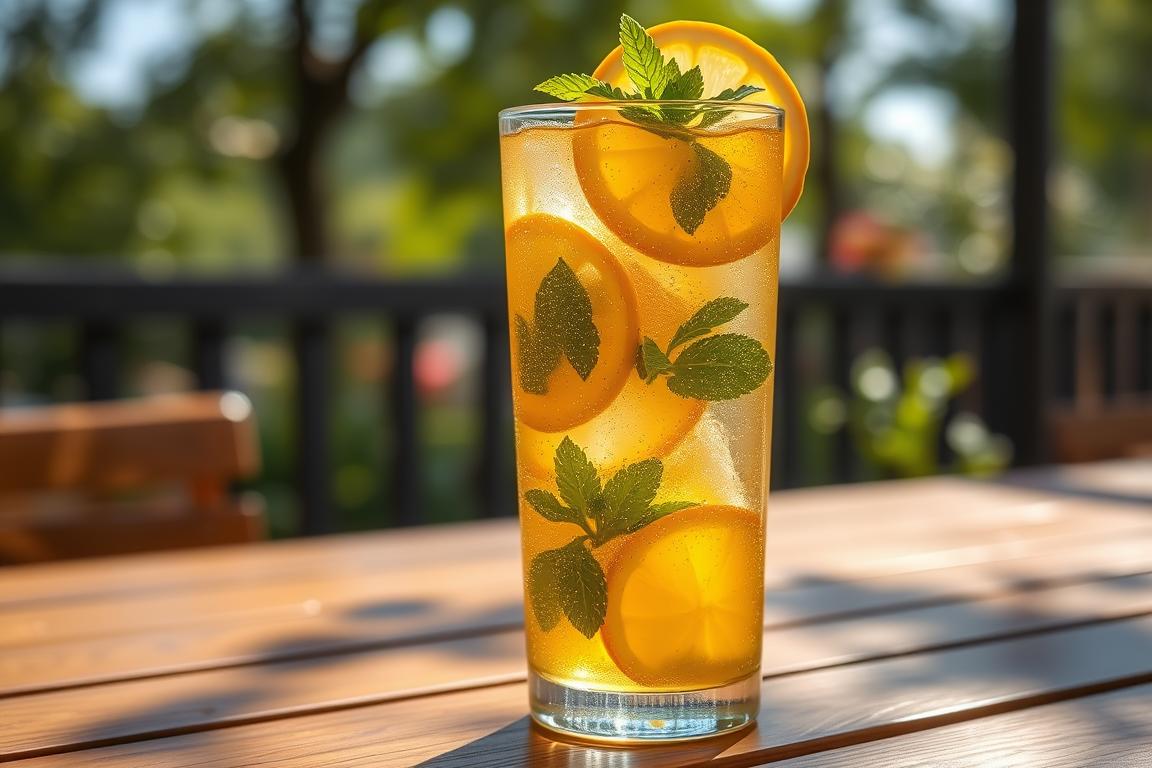 A glass of iced tea with lemon for National Iced Tea Day on June 10