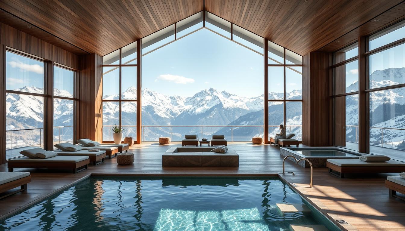Resort de bem-estar nos Alpes Suíços com vista para montanhas, ideal para viagens depois dos 50