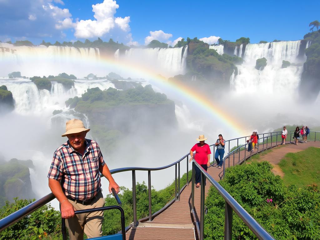 Cataratas do Iguaçu com suas passarelas acessíveis, destino natural para viajar após a aposentadoria