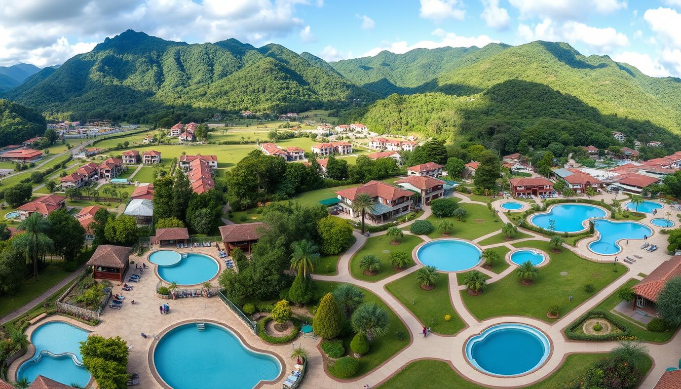 Vista panorâmica de Águas de Lindóia, destino popular para turismo na terceira idade no Brasil