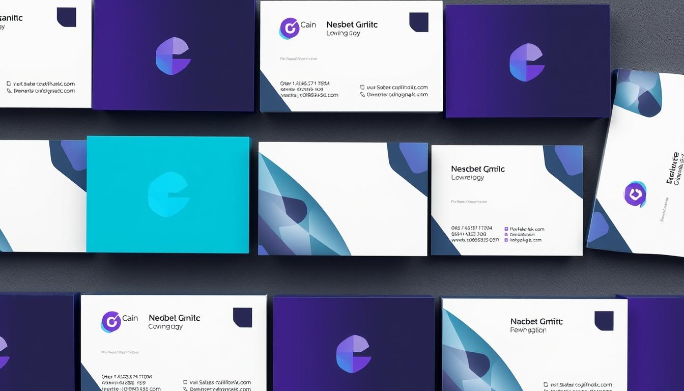 Image of a square business card with a unique design element
