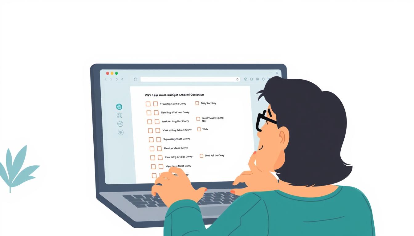 Image of a person filling out an online survey