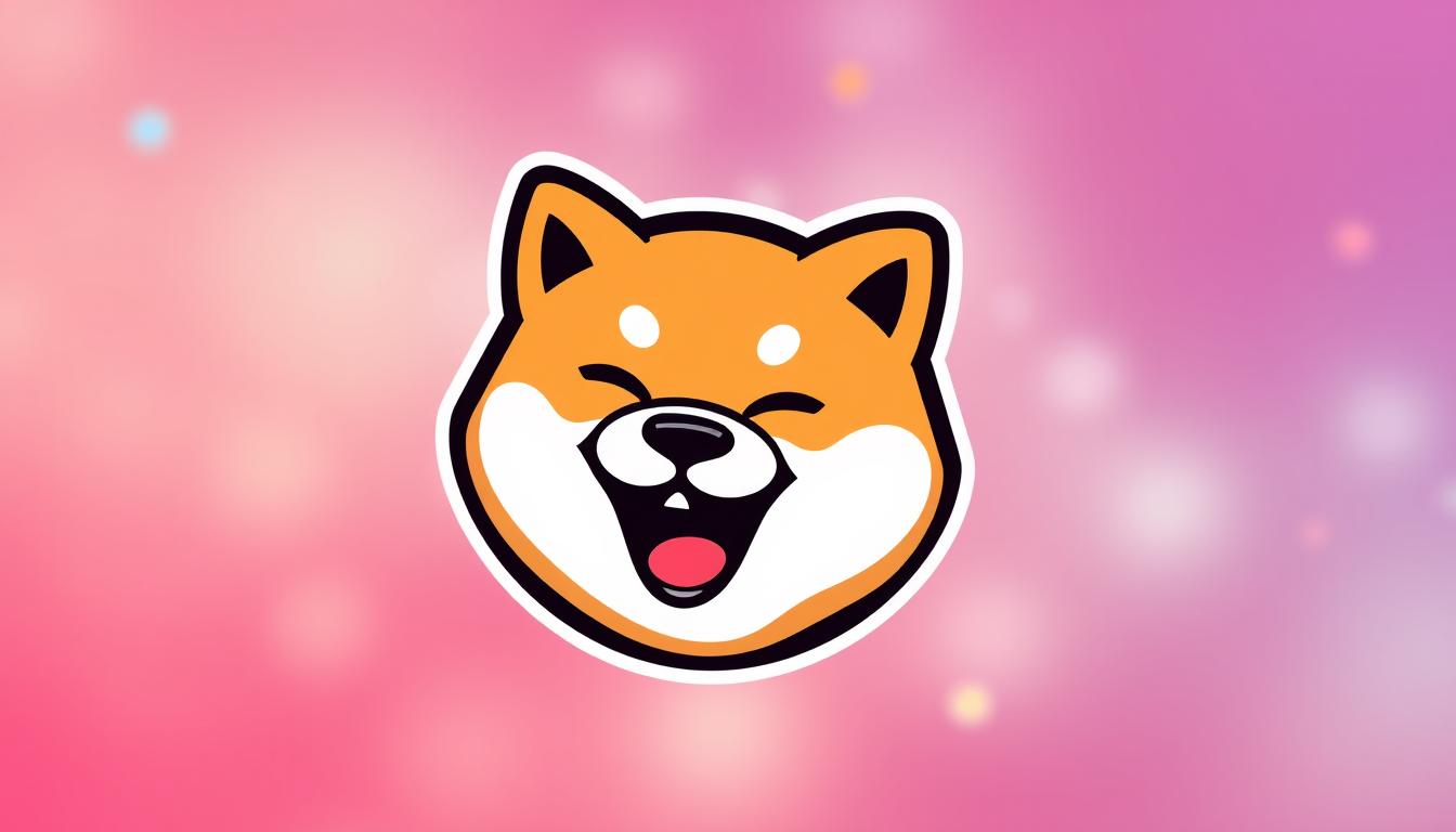 Image of a meme coin logo, such as Dogecoin or Shiba Inu, with a humorous meme