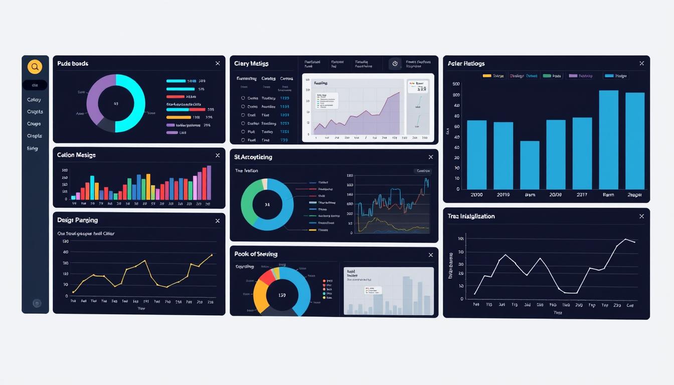 Image of a data visualization dashboard with various charts and graphs