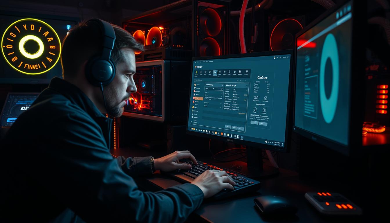 Image of a miner configuring CGMiner on their computer