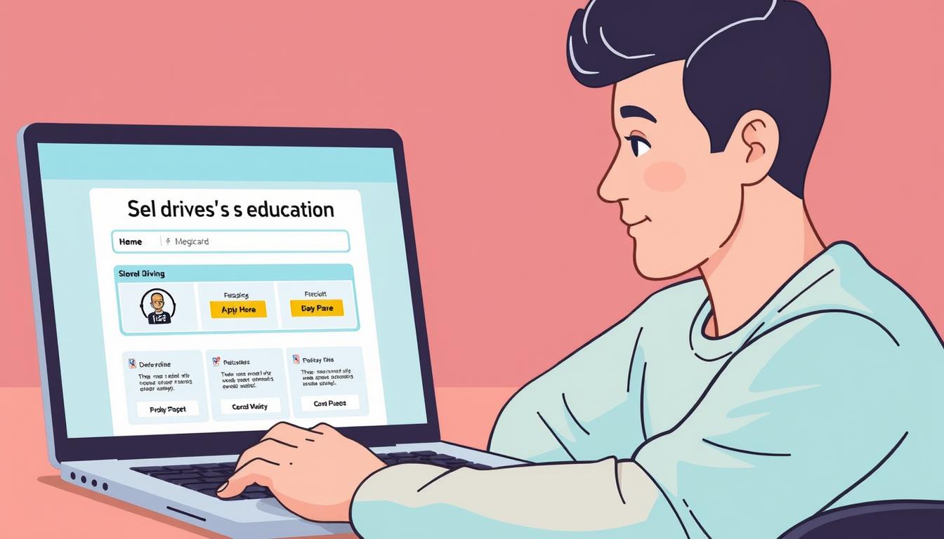 Image of a person selecting an online driver's education program on their laptop