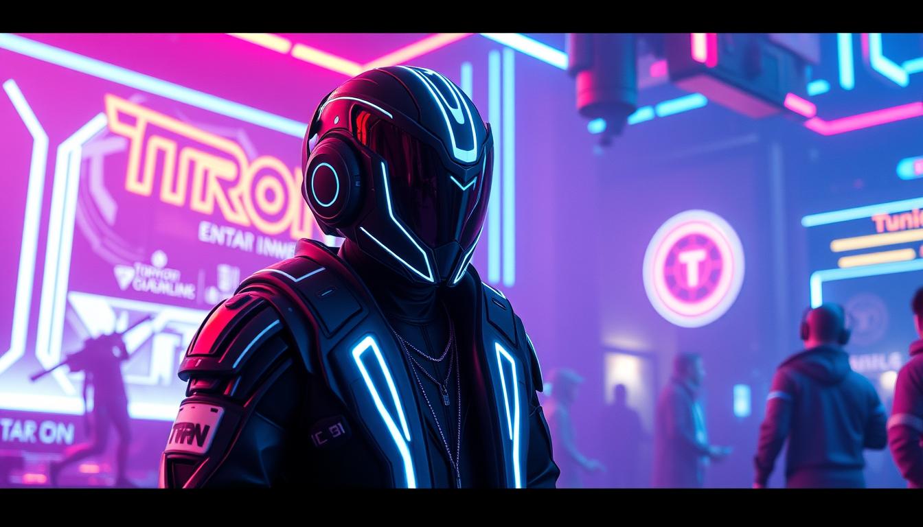 Generate an image representing TRON's focus on entertainment.