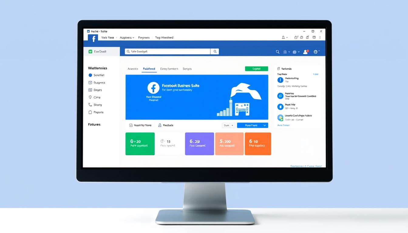 Image of Facebook Business Suite dashboard on a computer screen