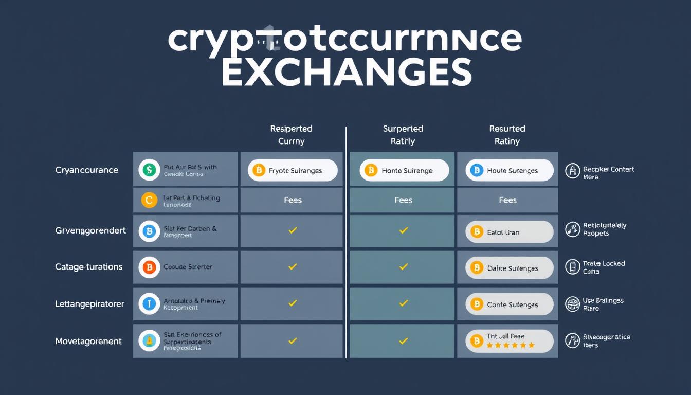 Image of a comparison chart between different cryptocurrency exchanges