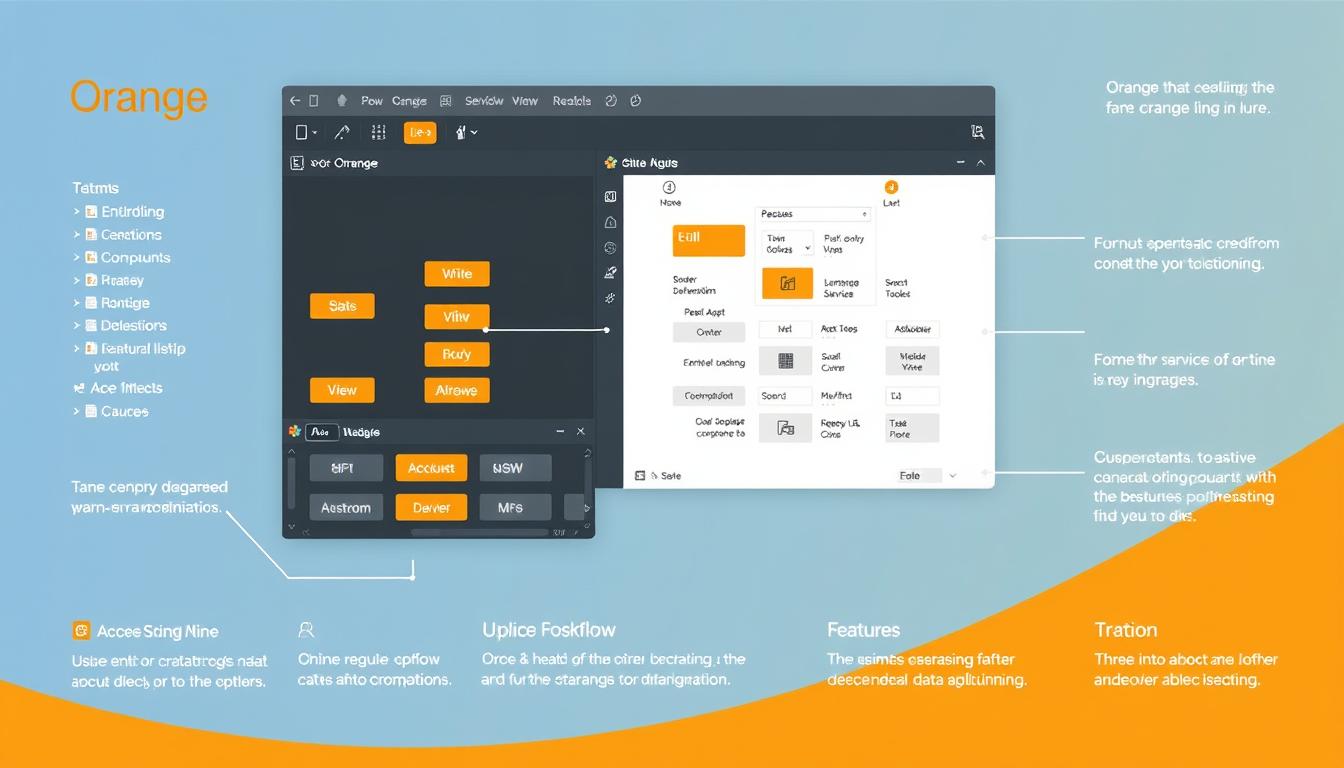 An image of the Orange data mining software interface, highlighting its visual workflow editor