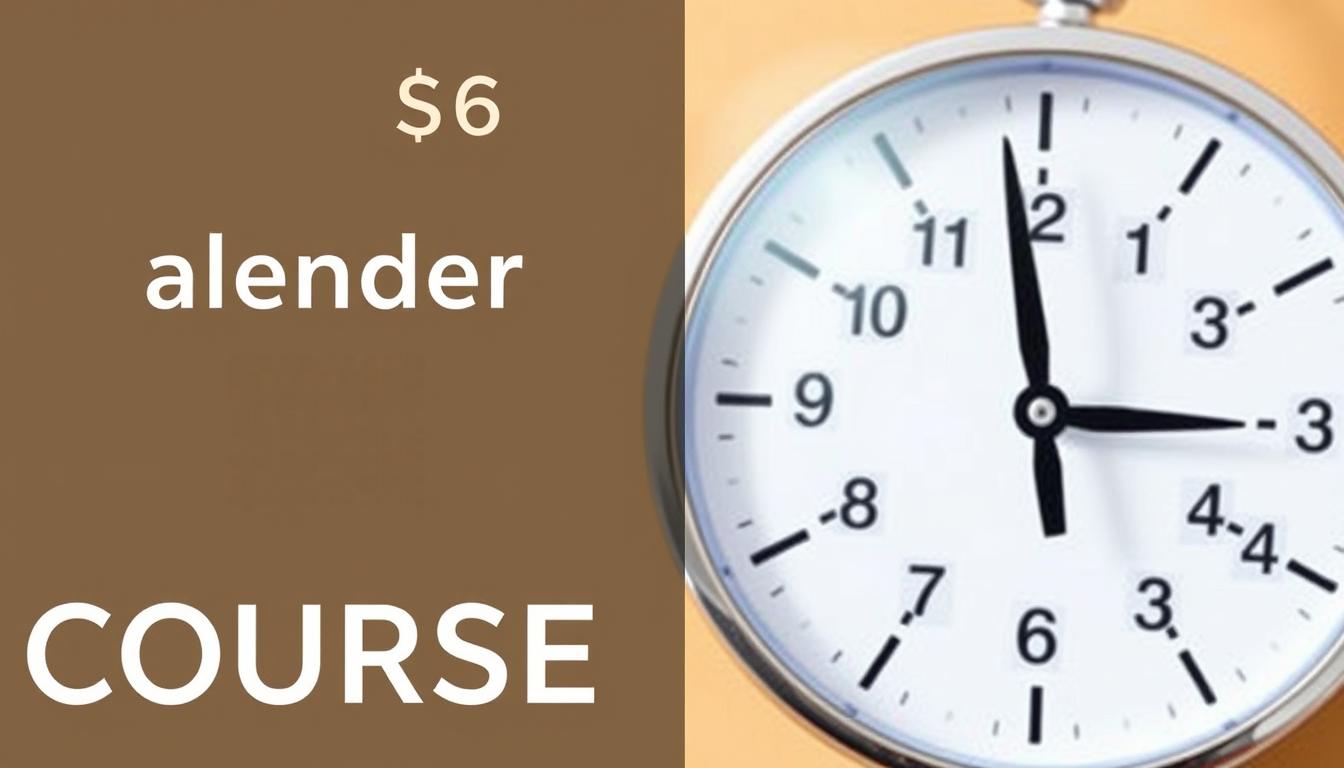 Image of a calendar or clock representing course duration