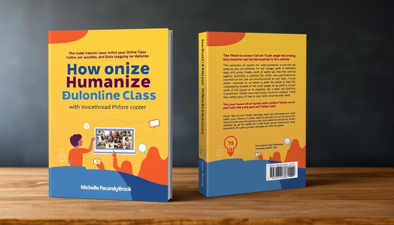 Generate an image of "How to Humanize Your Online Class with VoiceThread" book cover by Michelle Pacansky-Brock