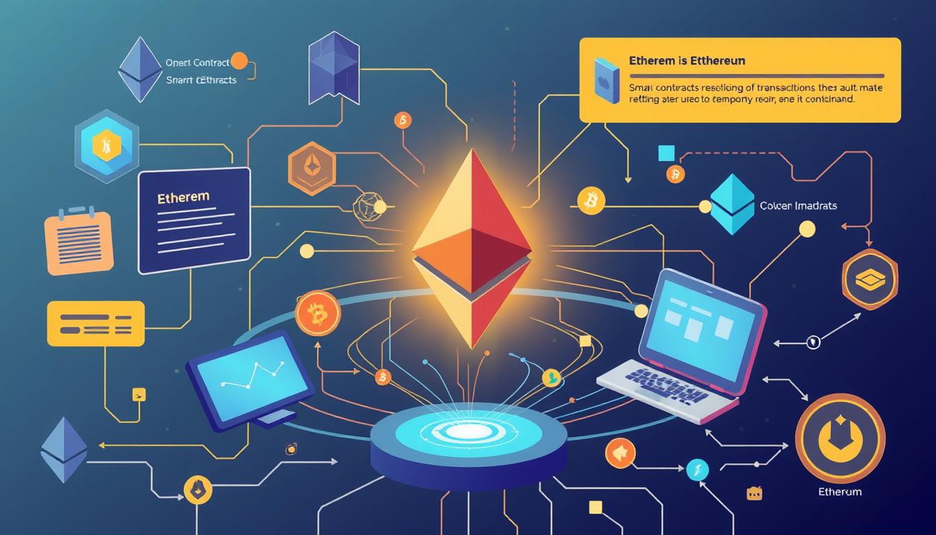 Generate an image of Ethereum's smart contract functionality in action.