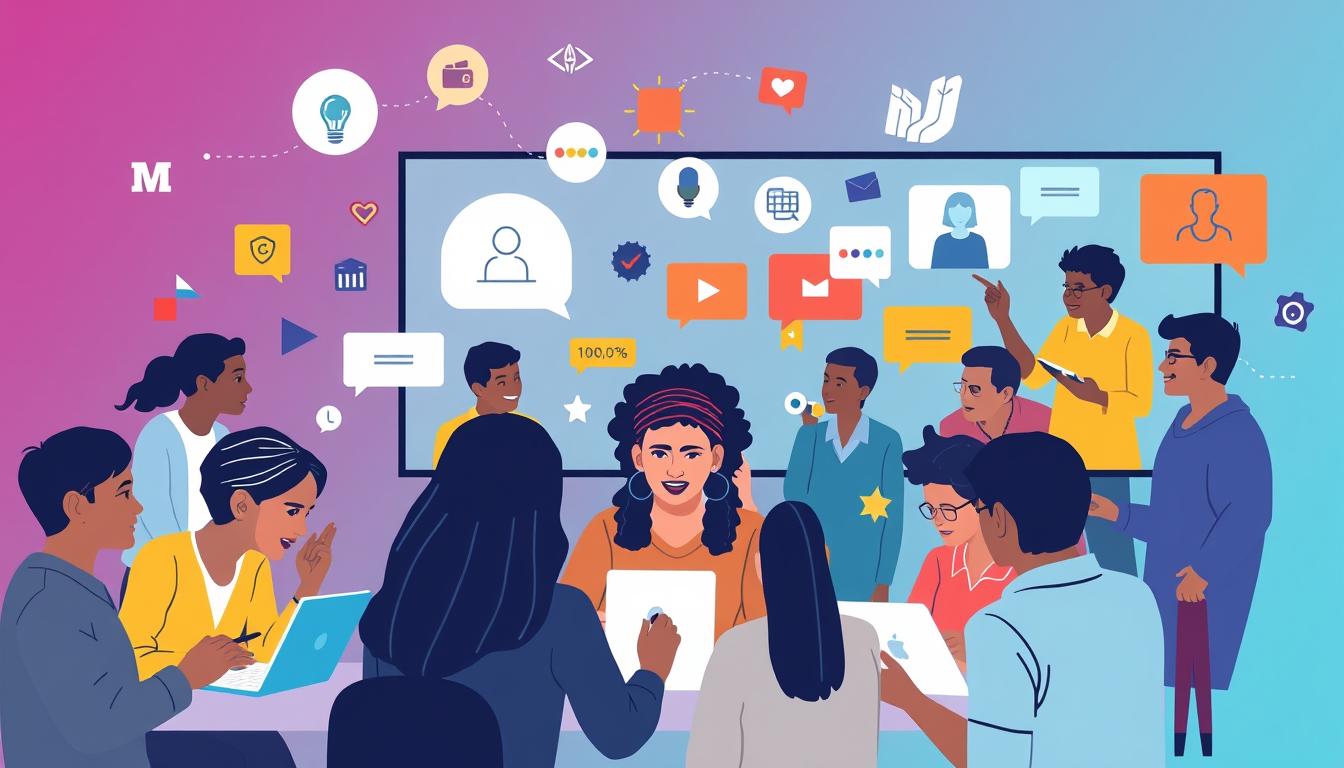 Create an image representing social learning on FutureLearn