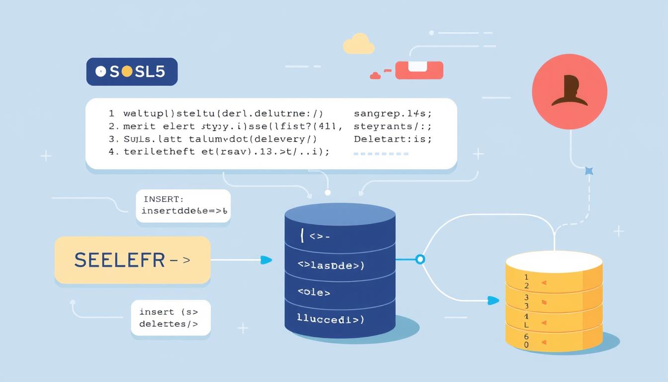 An image representing SQL queries on a database