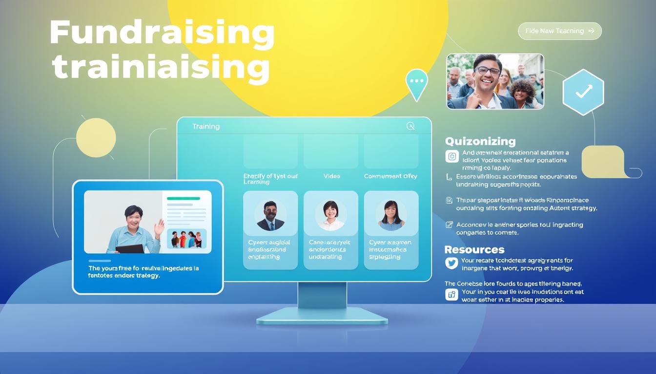 Generate an image of a fundraising training module on a learning portal.