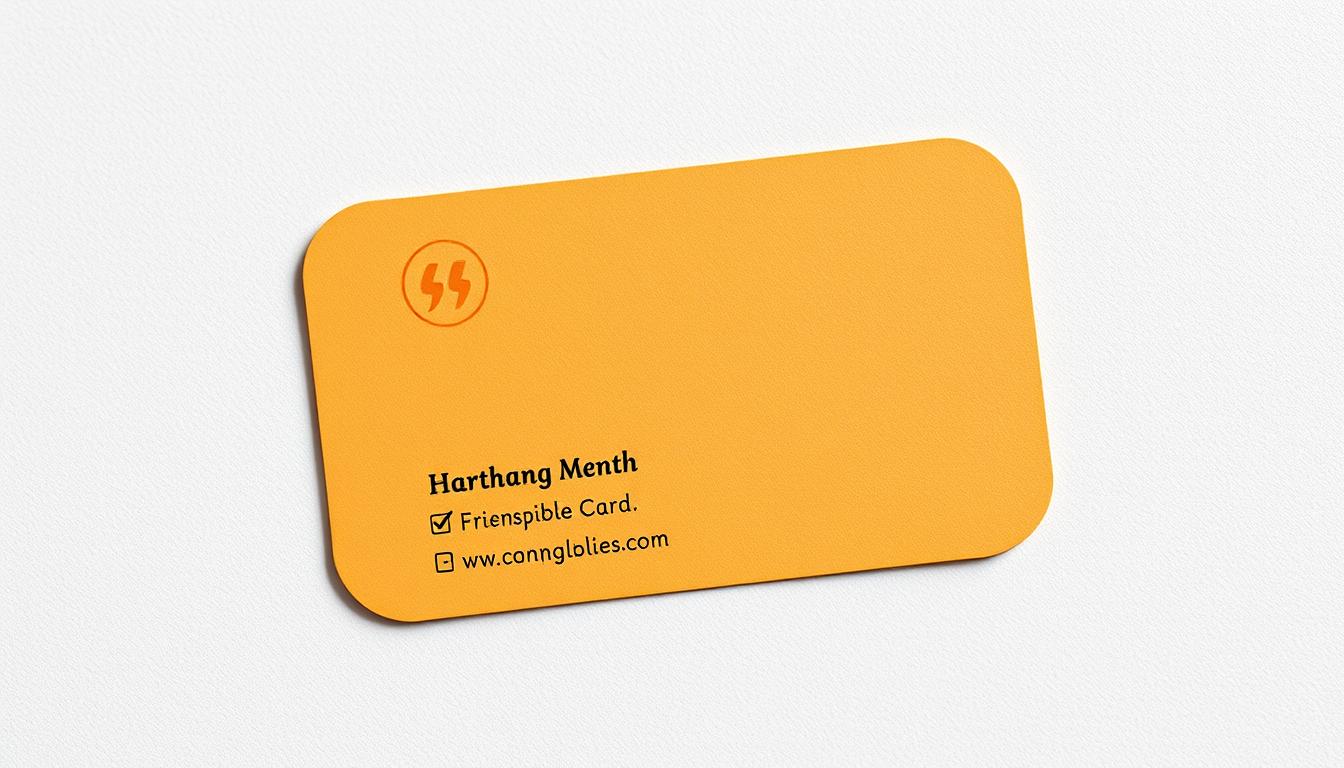 Image of a rounded corner business card with a friendly design