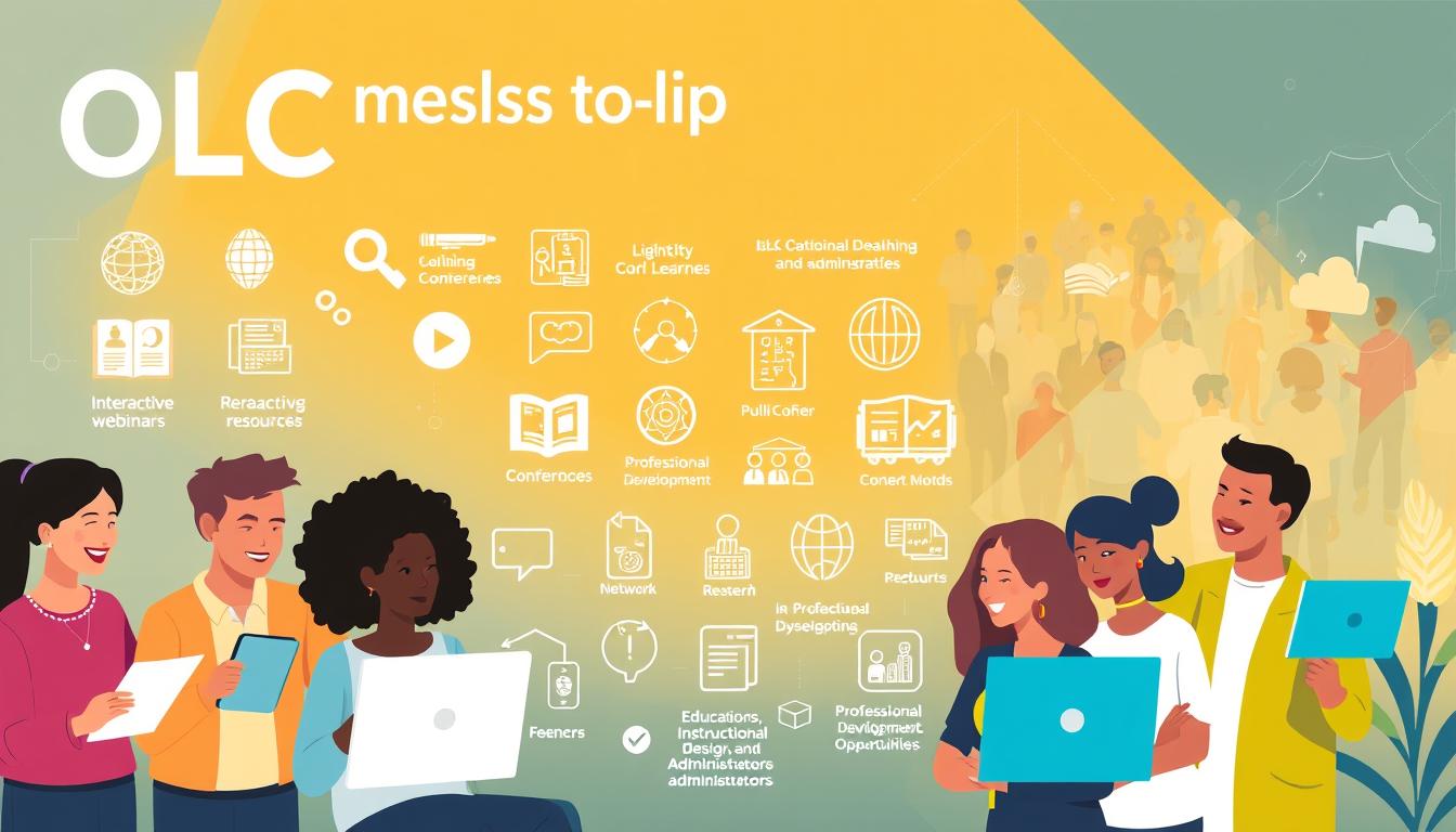 A vibrant and informative illustration of the key benefits of OLC membership. In the foreground, a group of diverse individuals enthusiastically participating in engaging online learning activities, such as interactive webinars, virtual conferences, and online discussions. In the middle ground, an array of valuable OLC resources and tools, including publications, research, and professional development opportunities, all beautifully rendered with a clean, modern aesthetic. The background showcases a dynamic, connected community of educators, instructional designers, and administrators, underscoring the powerful network and support system that OLC membership provides. The overall scene is illuminated by a warm, inviting lighting scheme, creating a sense of energy, collaboration, and professional growth.