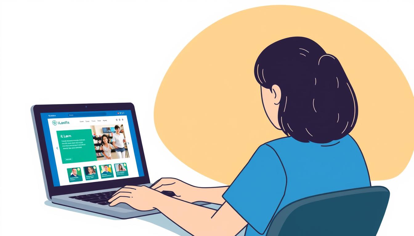 Image of a person navigating through Queensland Health's iLearn platform on a laptop