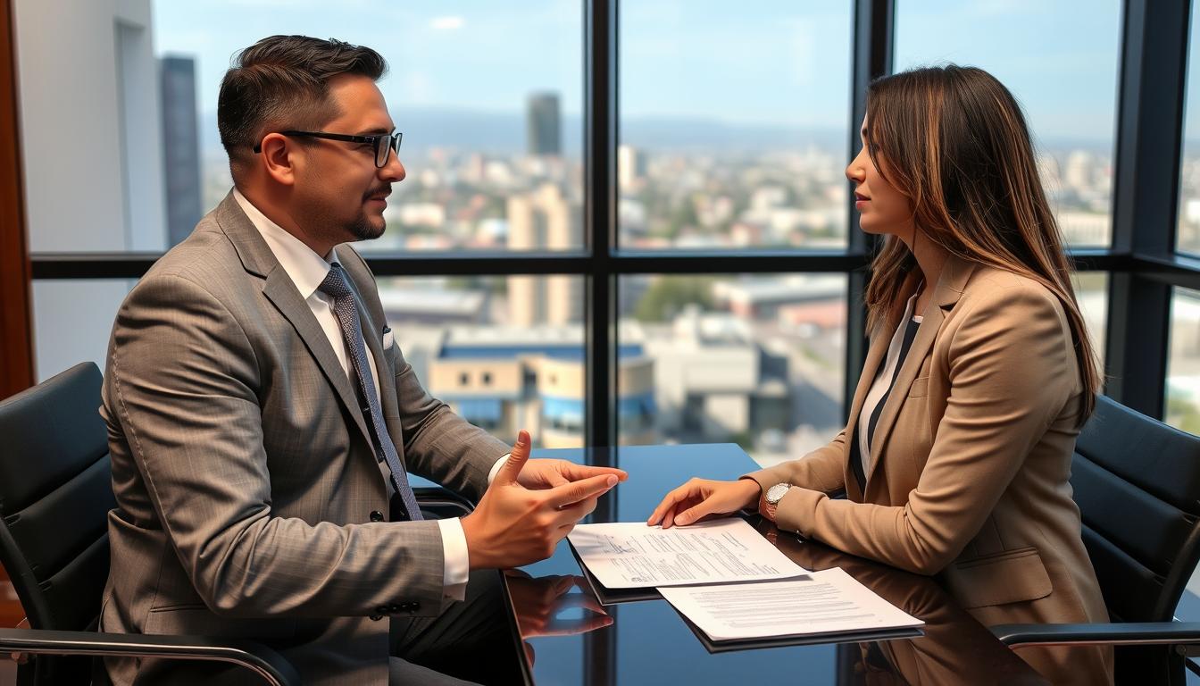 Image of a car accident attorney consulting with a client in Sacramento
