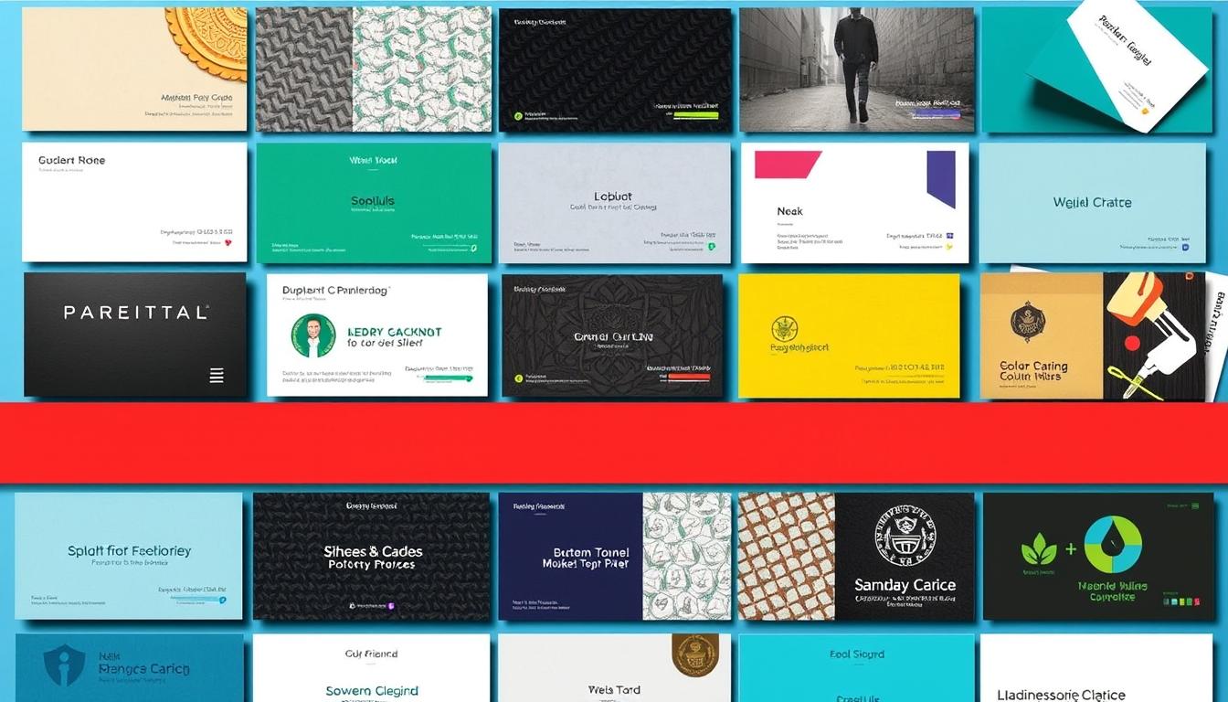 Image of various business card printing services