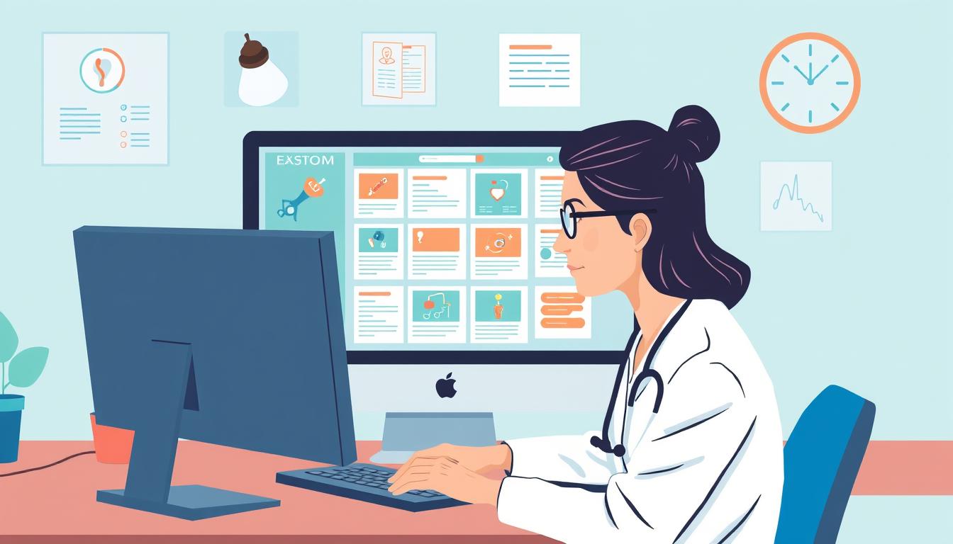 Image of a healthcare professional accessing online learning resources on a computer