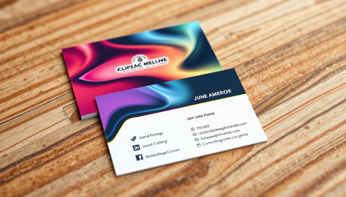Generate an image of a high-quality business card with precise details and vibrant color.