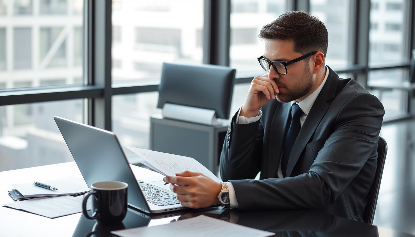 Generate an image of a business professional writing a proposal