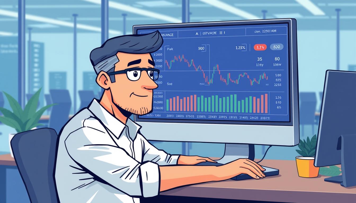 Image of a person analyzing cryptocurrency exchange fees on a computer screen
