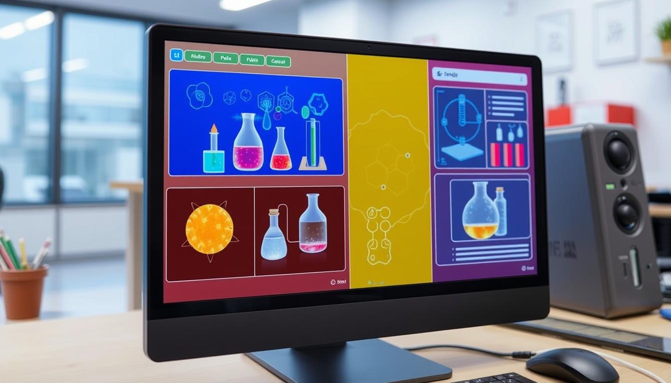 Image of a virtual science lab simulation on a computer screen