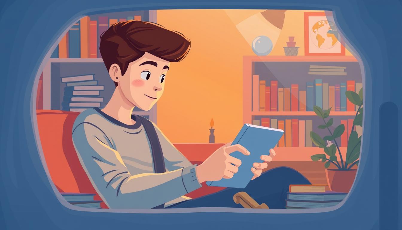 Image of a teenager studying online driver education on a tablet