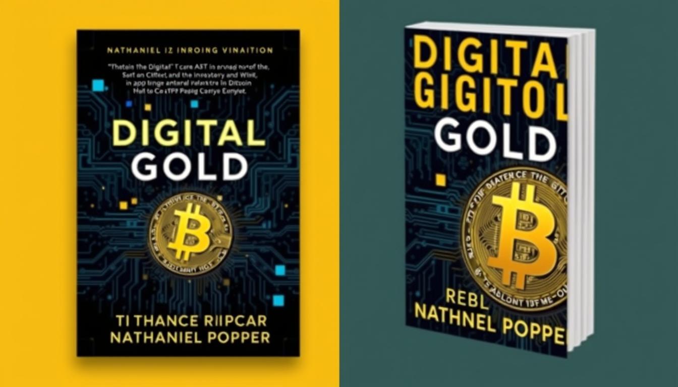 Generate an image of "Digital Gold: Bitcoin and the Inside Story" book cover by Nathaniel Popper.