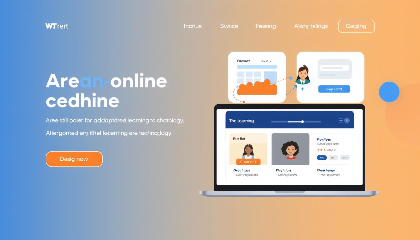 Generate an image of a free online learning platform interface with adaptive learning technology.