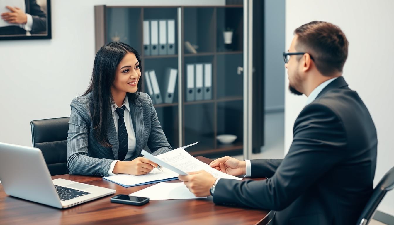 Image of a tax lawyer consulting with a client