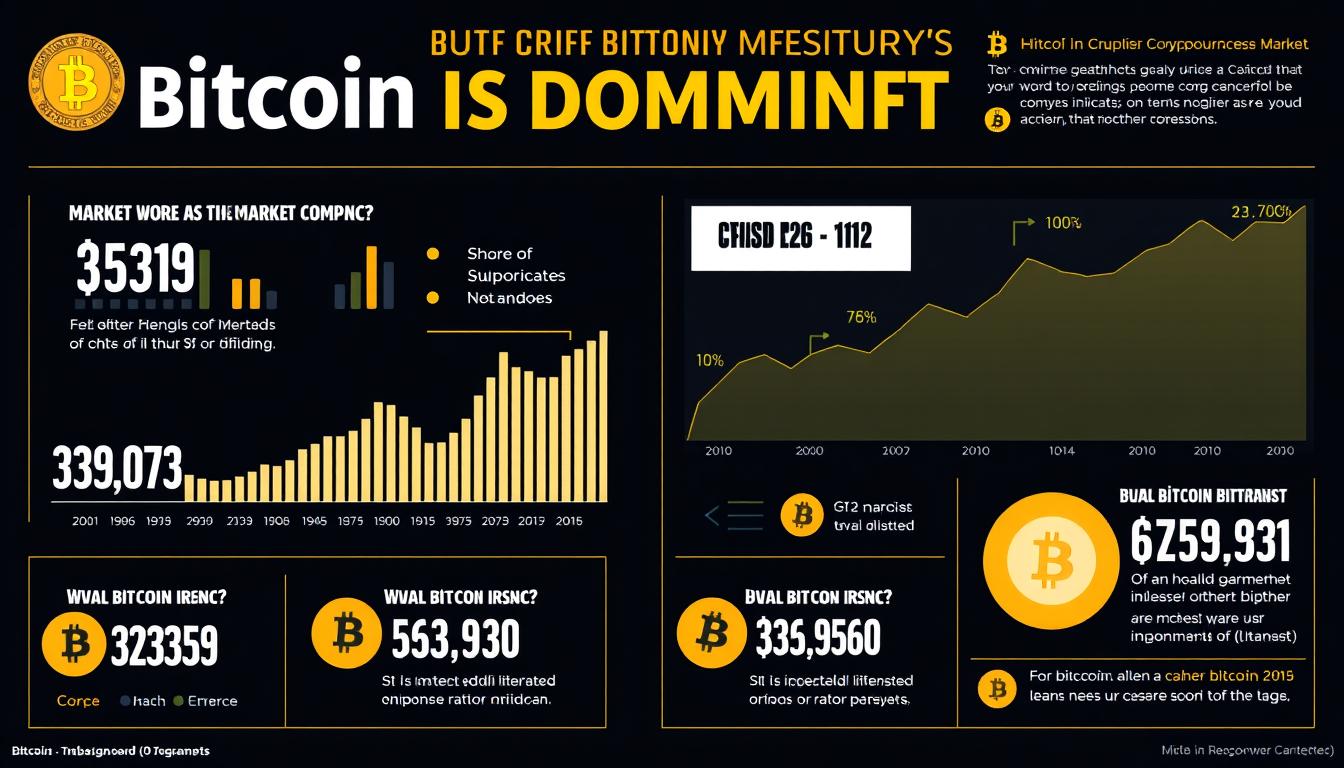 Visual representation of Bitcoin's dominance in the cryptocurrency market.