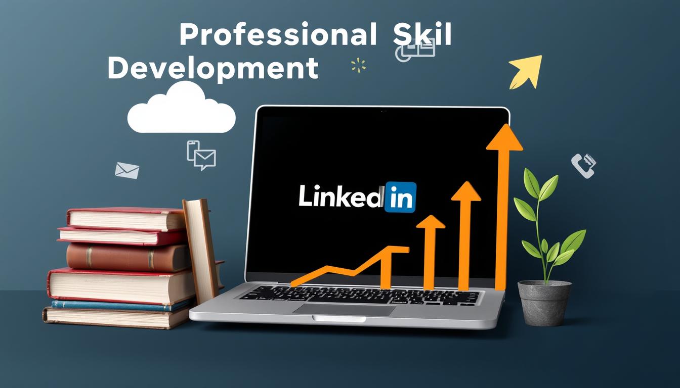 Create an image symbolizing professional skill development on LinkedIn Learning