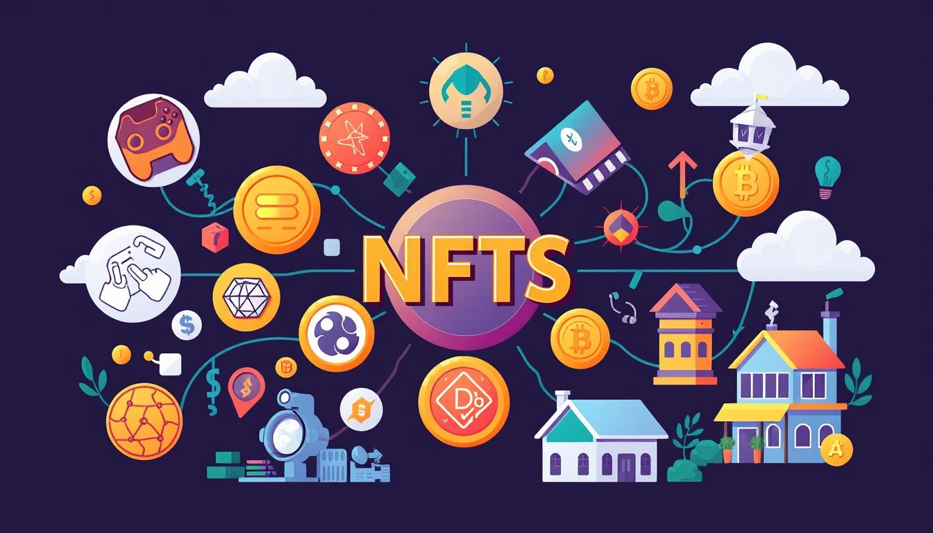 Visual representation of NFTs and their applications.