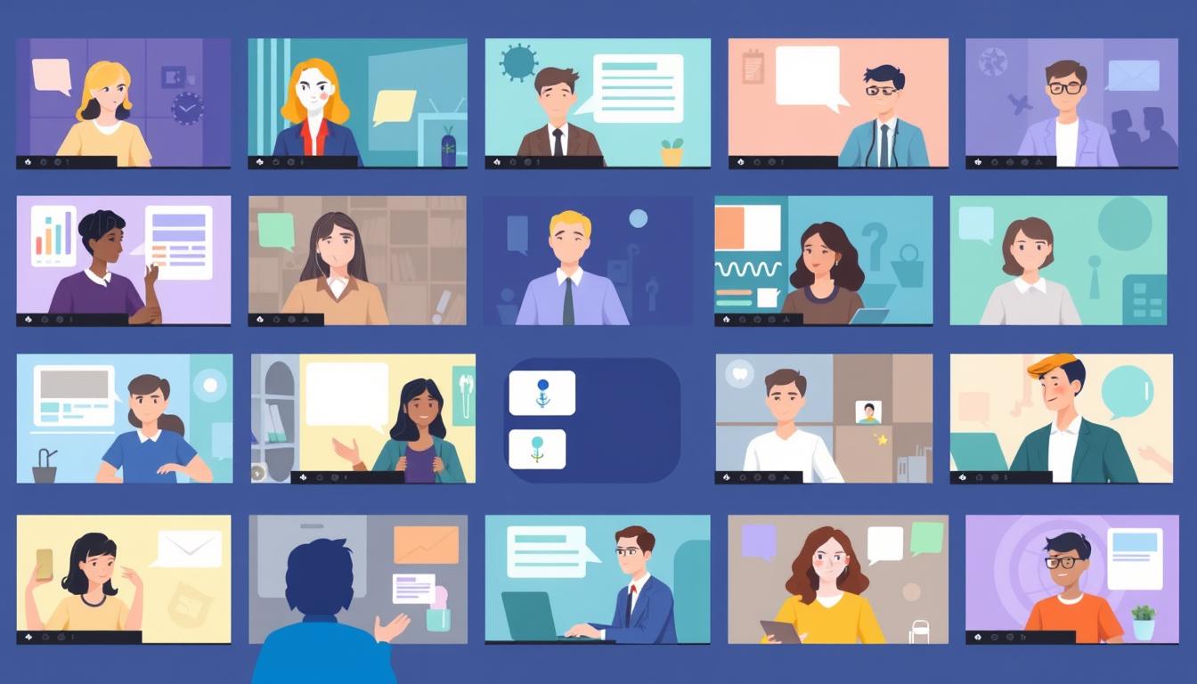 Image of a virtual conference or webinar