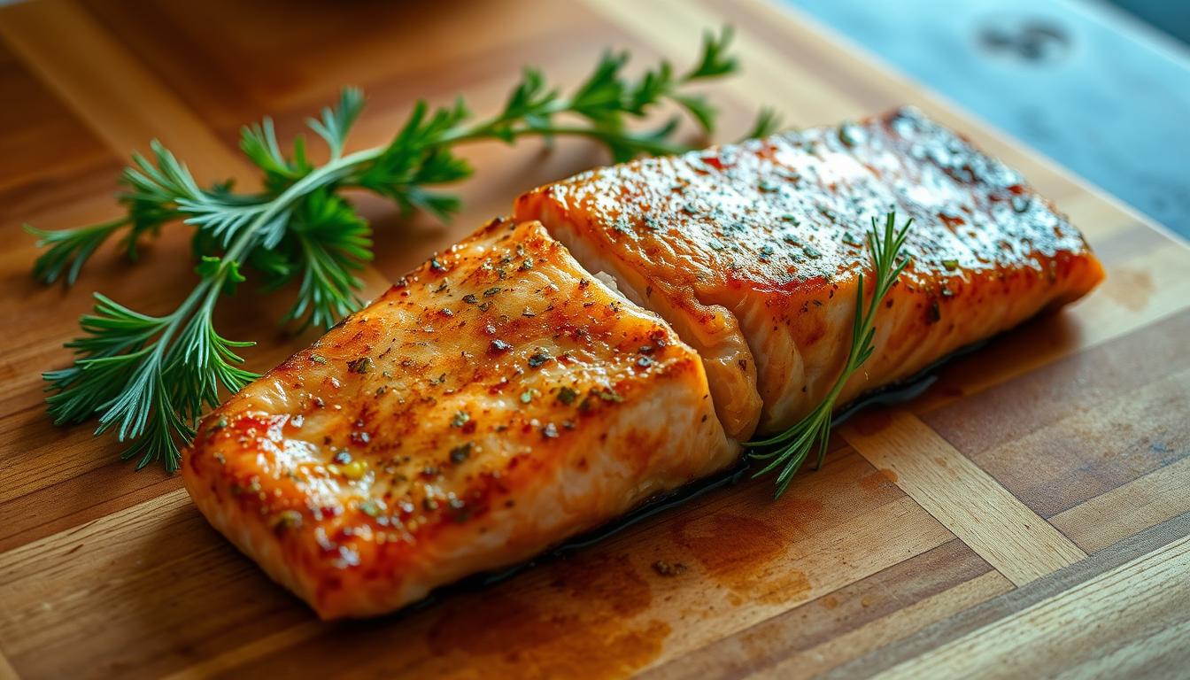 crispy salmon steak