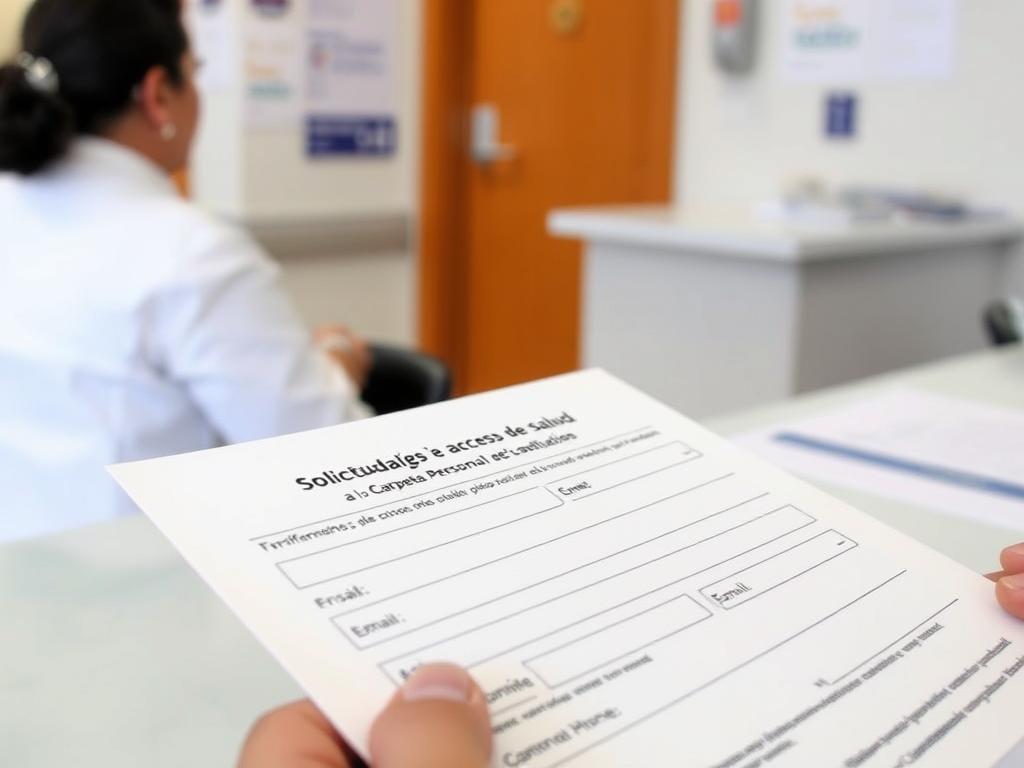 Formulario de solicitud de acceso a la Carpeta de Salud Navarra en un centro de salud